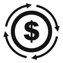 Marketing money circle icon, simple style