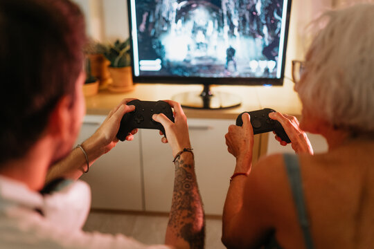 People gaming at home