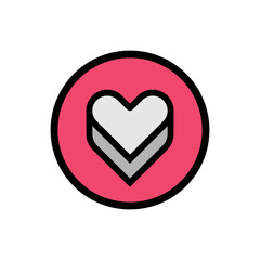 Heart logo vector, love symbol illustration, cartoon style logomark