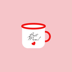 The Best Mom with cup illustration