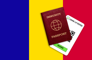 Immunity passport and test result for COVID-19 on flag of Andorra