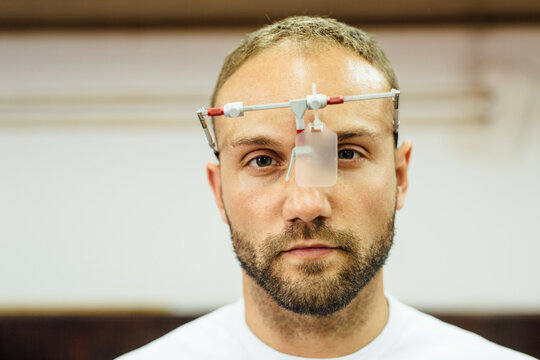 Man Wearing Rifle Shooting Glasses