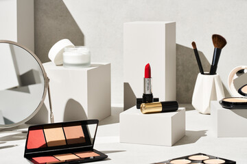 Set of cosmetic tools and products