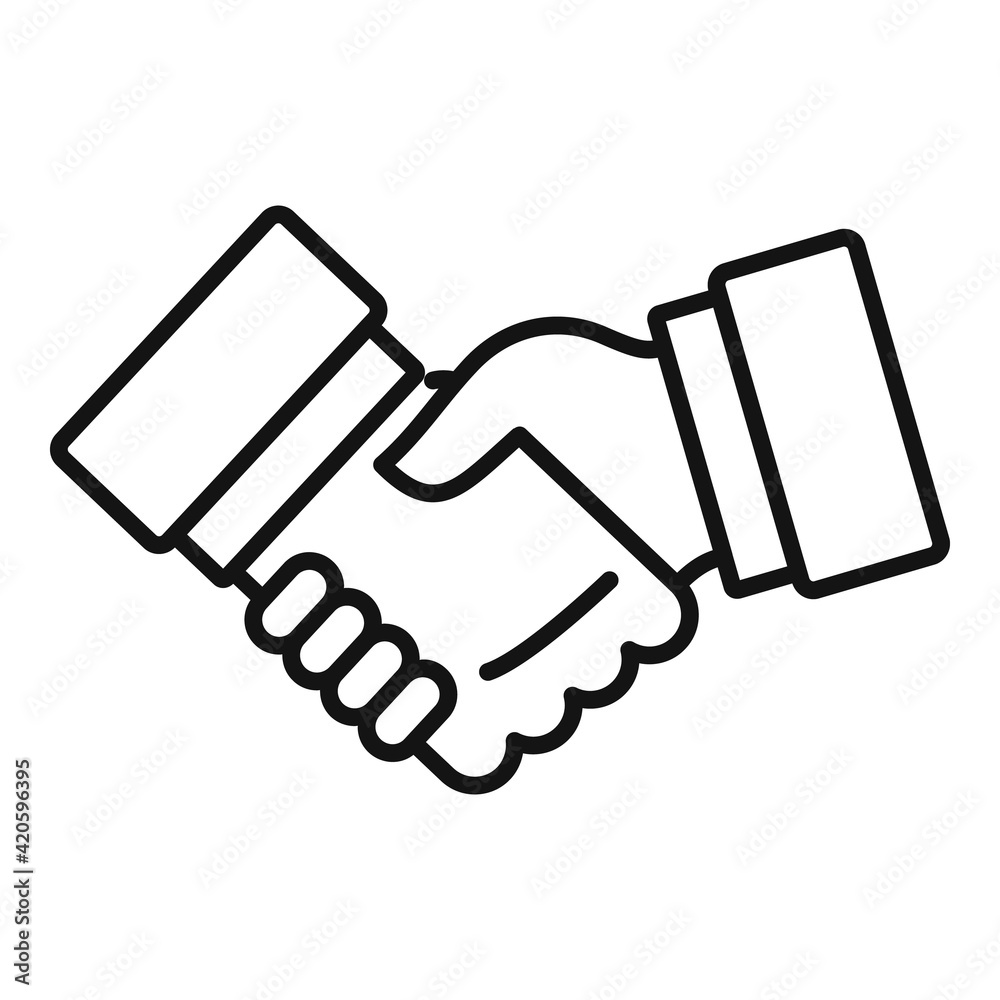 Canvas Prints Affiliate marketing handshake icon, outline style