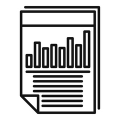Affiliate marketing graph paper icon, outline style