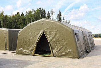 Green army tent