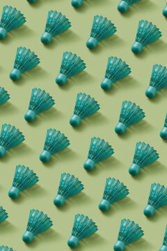 Vertical sport pattern from plastic shuttlecocks.