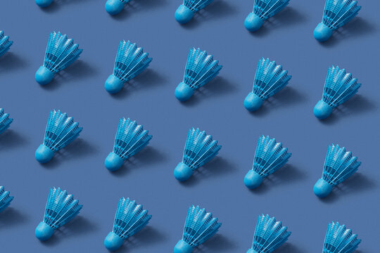 Horizontal sport pattern from plastic shuttlecocks.