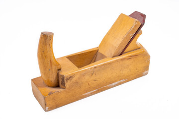 Wooden planer. Accessories for woodworking work in a carpentry shop.
