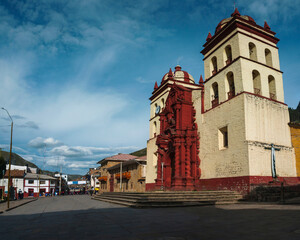 old colonial church located in the city of Huancavelica Peru