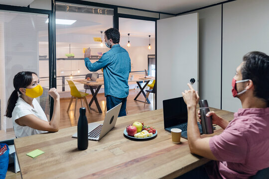 Business Man Using Board