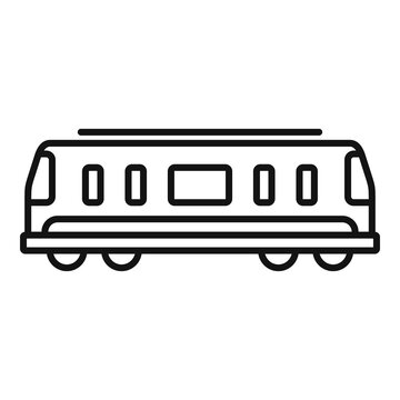 Train Passenger Wagon Icon, Outline Style