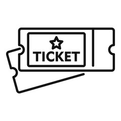 Electric train ticket icon, outline style