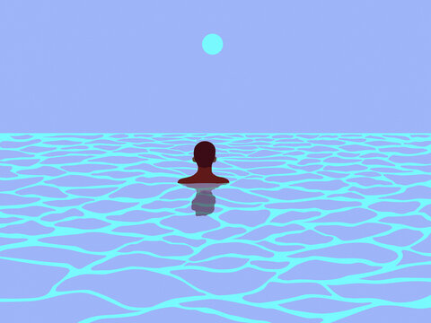 Man in the sea