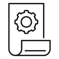 Communications engineer document icon, outline style