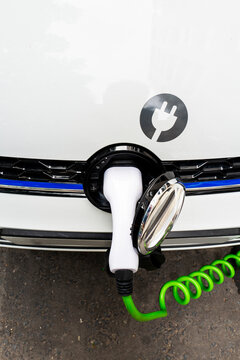 Detail of electric car recharging