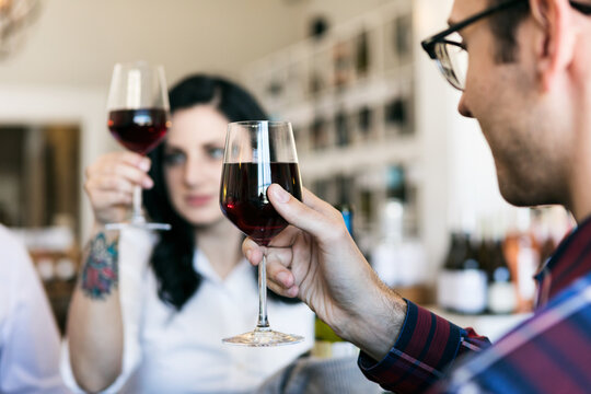 Wine: Man Looks At Color Of Wine