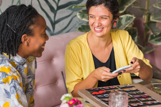 Smiling Businesswoman Having A Meeting And Presentation Of A Brand