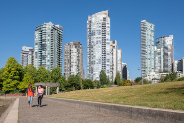 Mother Daughter Walk in Urban Park