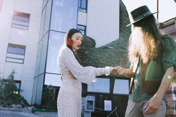 Couple in love spending time together