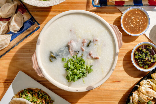 Chicken Congee Chinese Breakfast