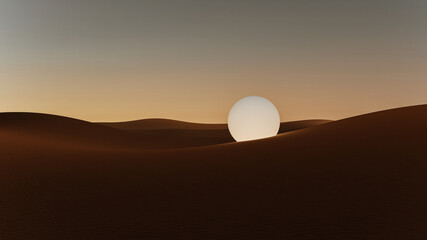 Sphere rolling through the desert