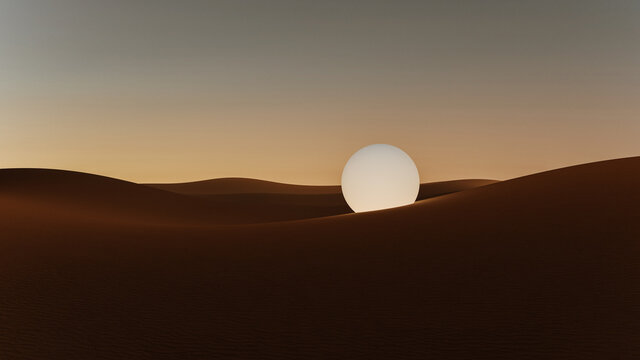 Sphere rolling through the desert