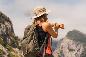 Woman in the mountains