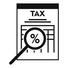 Tax document icon, simple style