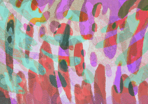 Illustration Of Abstract Distorted Bright Colorful Shapes