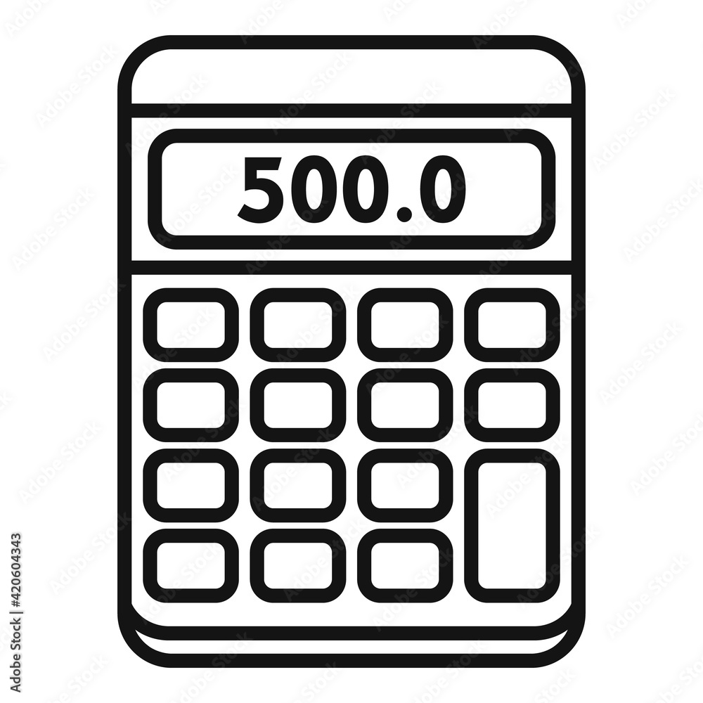 Sticker tax calculator icon, outline style