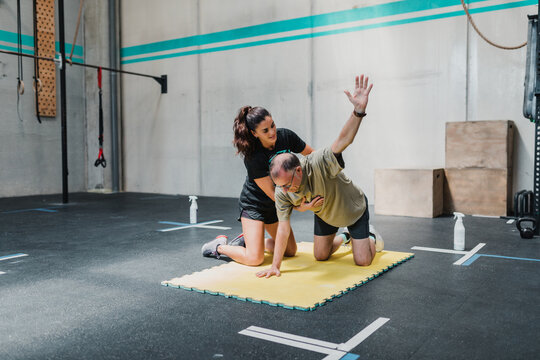 Teacher doing rehabilitation with a patient