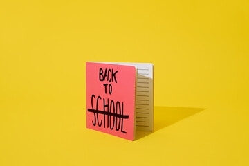 text back to school in a notepad