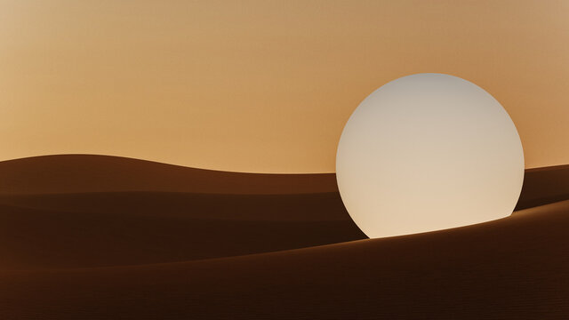 Sphere rolling through the desert