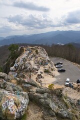 Scenic view of beautiful landscape from the top of Bell mountain in Georgia