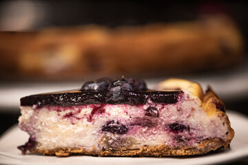 slice of blueberry cheesecake