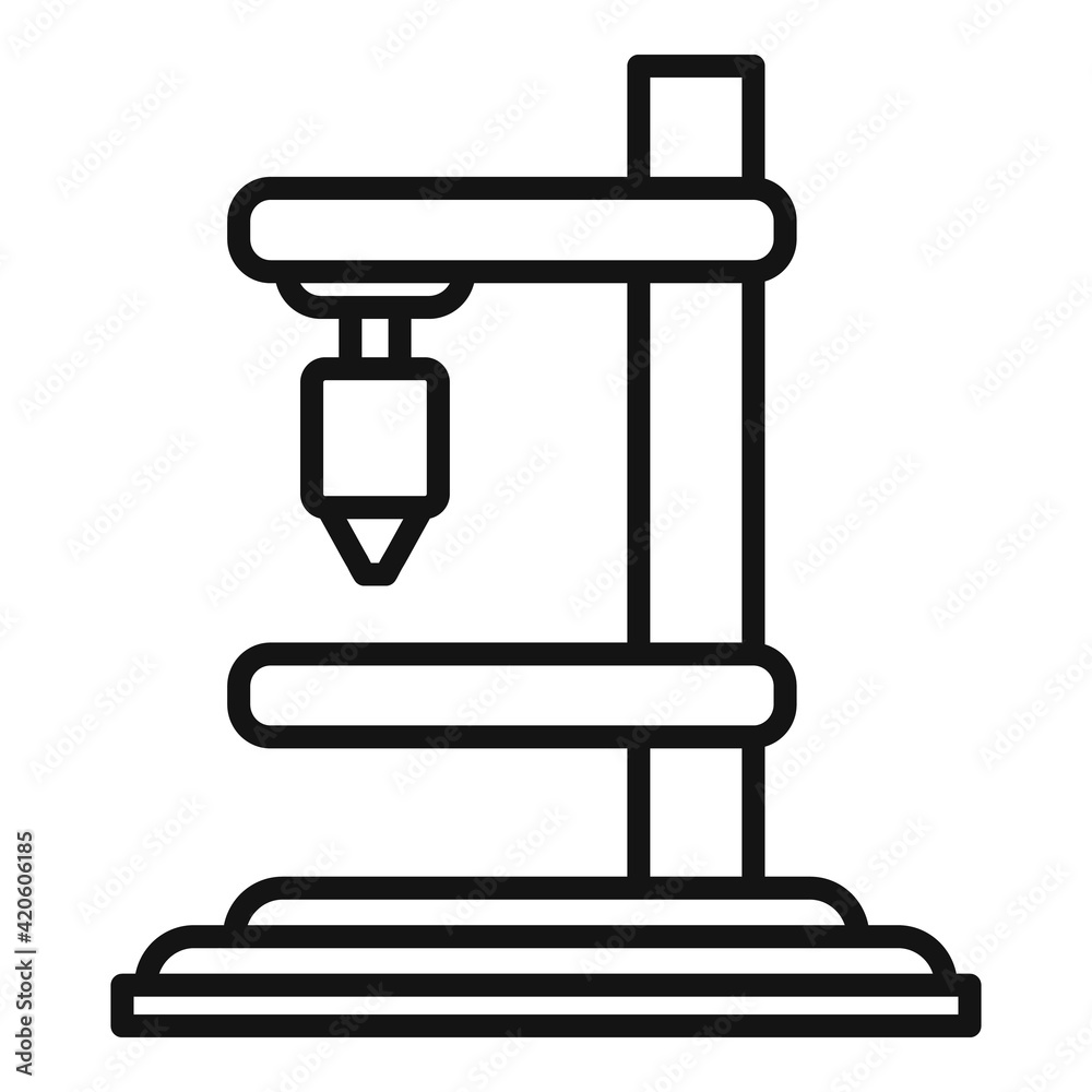 Sticker construction milling machine icon, outline style