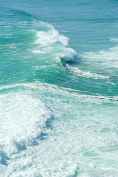 View of huge waves from a great height
