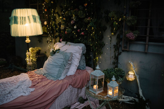 Romantic night scenery outside