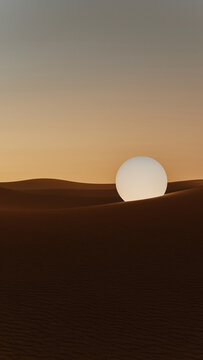 Sphere rolling through the desert