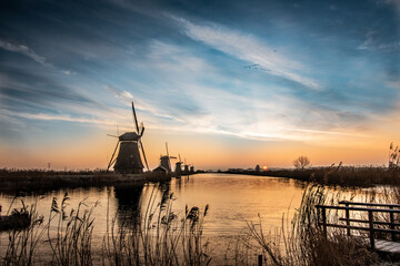 Windmills of Kinderdijk in the Netherlands