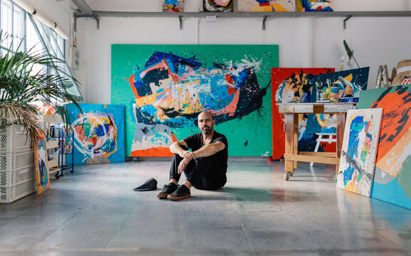 An artist in his studio