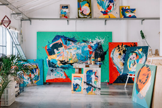An artist in his studio