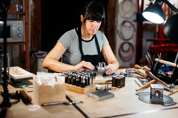Woman Making Handmade Jewelry