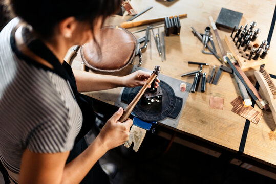 Woman Making Handmade Jewelry