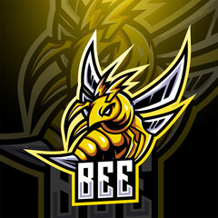 Bee esport mascot logo design © Visink.art