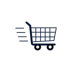 fast cart icon, fast shopping icon in color icon, isolated on white background 