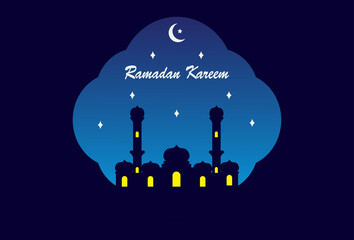 dark blue color ramadan kareem banner design. Ramadan Kareem greeting card designs.