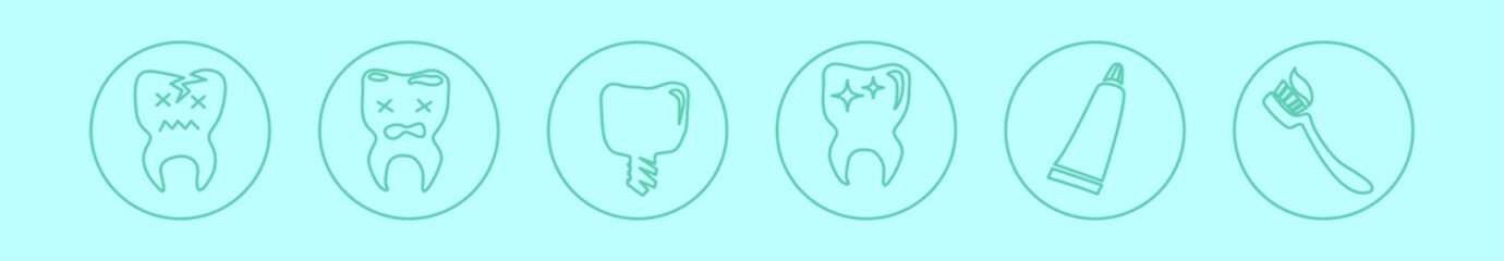 set of dentist tools cartoon icon design template with various models. vector illustration isolated on blue background