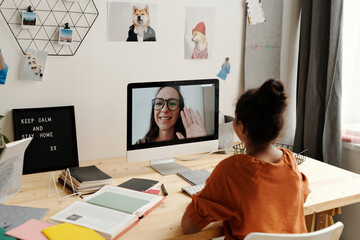 Girl Having Online Lesson